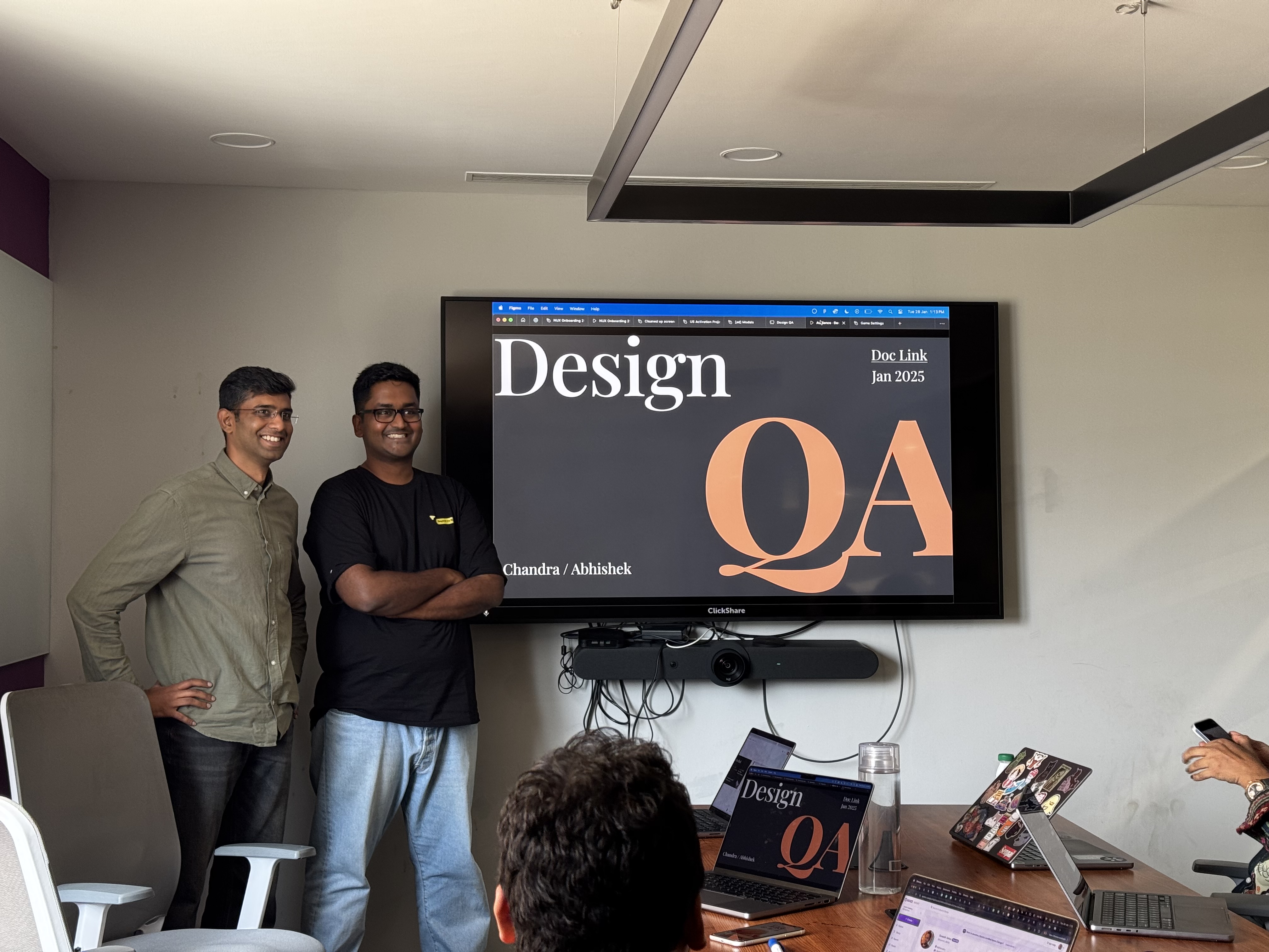Chandra presenting a Design QA session